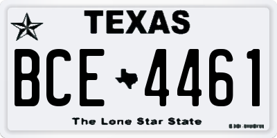 TX license plate BCE4461