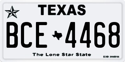 TX license plate BCE4468