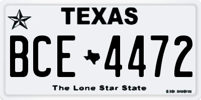 TX license plate BCE4472