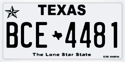 TX license plate BCE4481