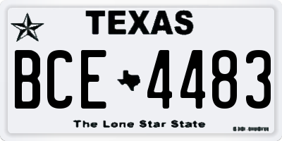 TX license plate BCE4483