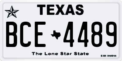 TX license plate BCE4489