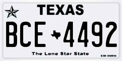 TX license plate BCE4492