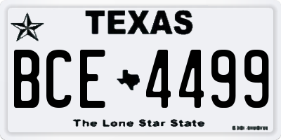TX license plate BCE4499