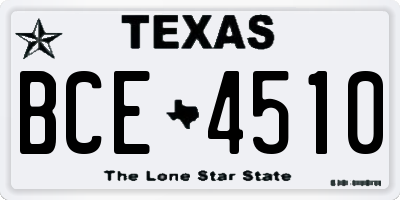 TX license plate BCE4510