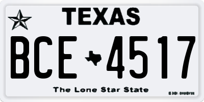 TX license plate BCE4517