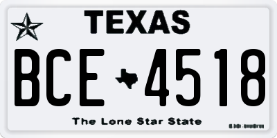 TX license plate BCE4518