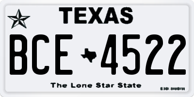 TX license plate BCE4522