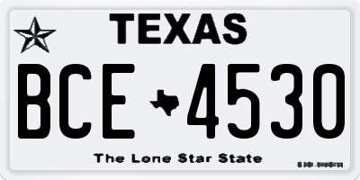 TX license plate BCE4530