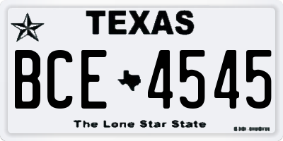 TX license plate BCE4545