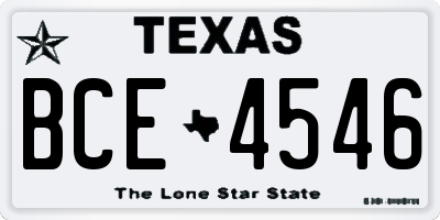 TX license plate BCE4546