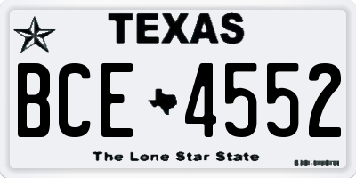 TX license plate BCE4552