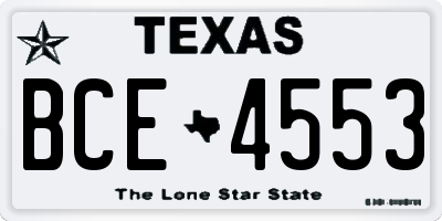 TX license plate BCE4553