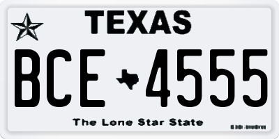 TX license plate BCE4555