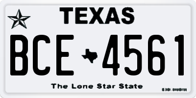 TX license plate BCE4561