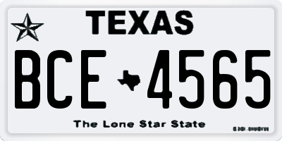 TX license plate BCE4565