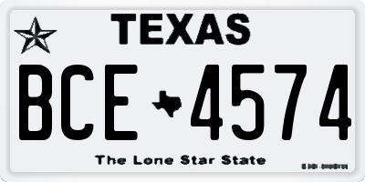 TX license plate BCE4574