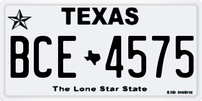 TX license plate BCE4575