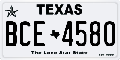 TX license plate BCE4580