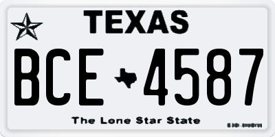 TX license plate BCE4587