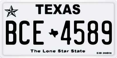 TX license plate BCE4589