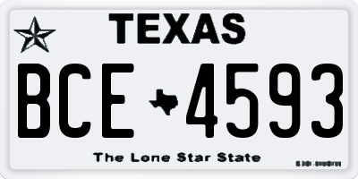 TX license plate BCE4593