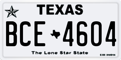 TX license plate BCE4604