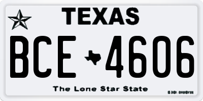 TX license plate BCE4606