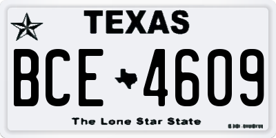TX license plate BCE4609