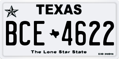 TX license plate BCE4622