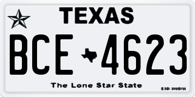 TX license plate BCE4623