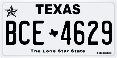 TX license plate BCE4629