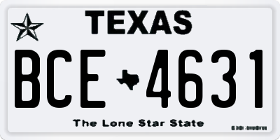 TX license plate BCE4631