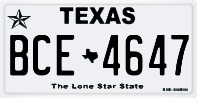 TX license plate BCE4647
