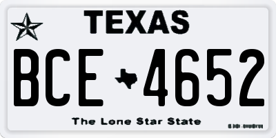 TX license plate BCE4652