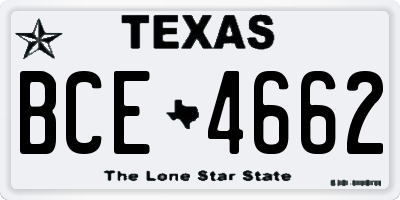 TX license plate BCE4662