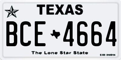 TX license plate BCE4664