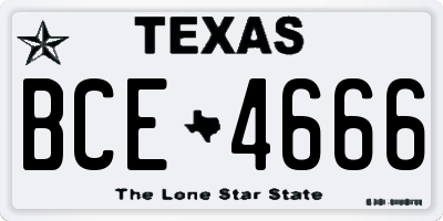 TX license plate BCE4666