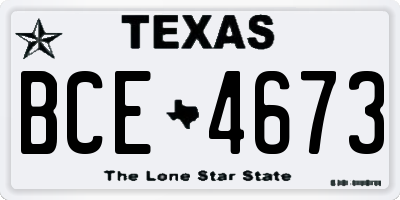 TX license plate BCE4673