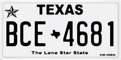 TX license plate BCE4681