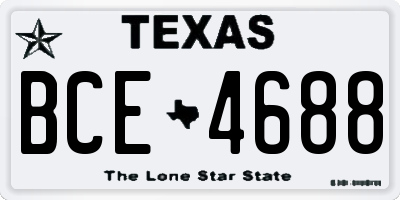 TX license plate BCE4688
