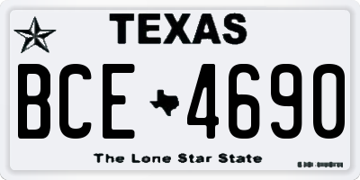 TX license plate BCE4690