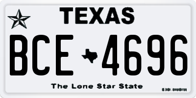 TX license plate BCE4696