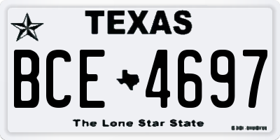 TX license plate BCE4697
