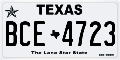 TX license plate BCE4723