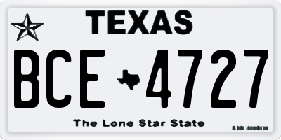 TX license plate BCE4727