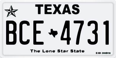 TX license plate BCE4731
