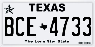 TX license plate BCE4733