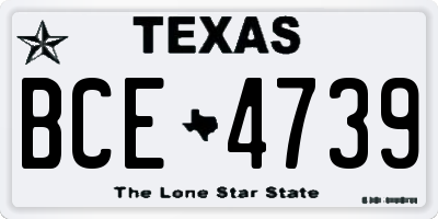 TX license plate BCE4739