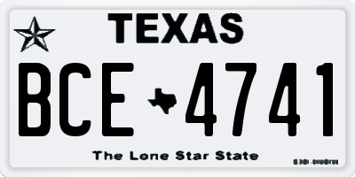TX license plate BCE4741